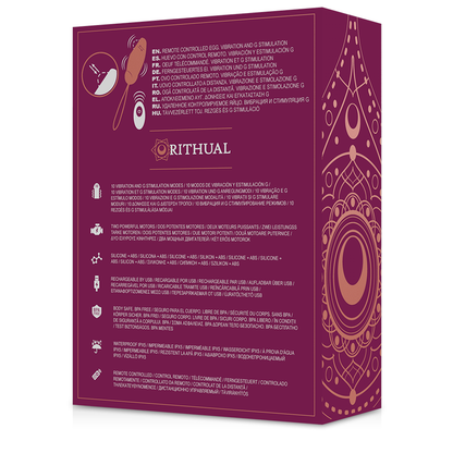 RITHUAL - HUEVO VIBRADOR CON CONTROL REMOTO PARA PUNTO G - PRIYA