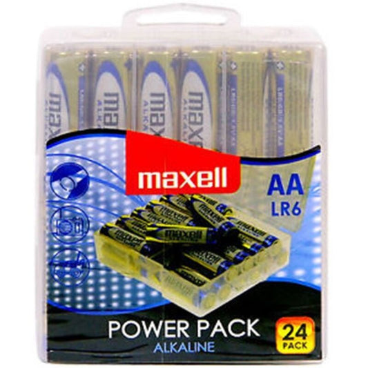 MAXELL - ALKALINE BATTERY AA LR6 PACK * 24 BATTERIES