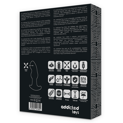 ADDICTED TOYS - TAPÓN ANAL CON CONTROL REMOTO PARA PUNTO P NEGRO