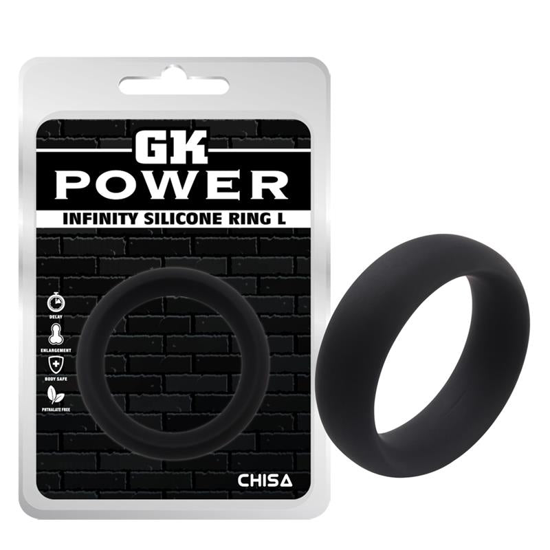 CHISA - INFINITY SILICONE RING L BLACK