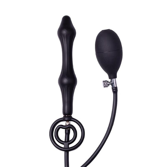 LATEX PLAY - INFLATABLE ANAL PLUG WITH DOUBLE BALLOON AND PUMP