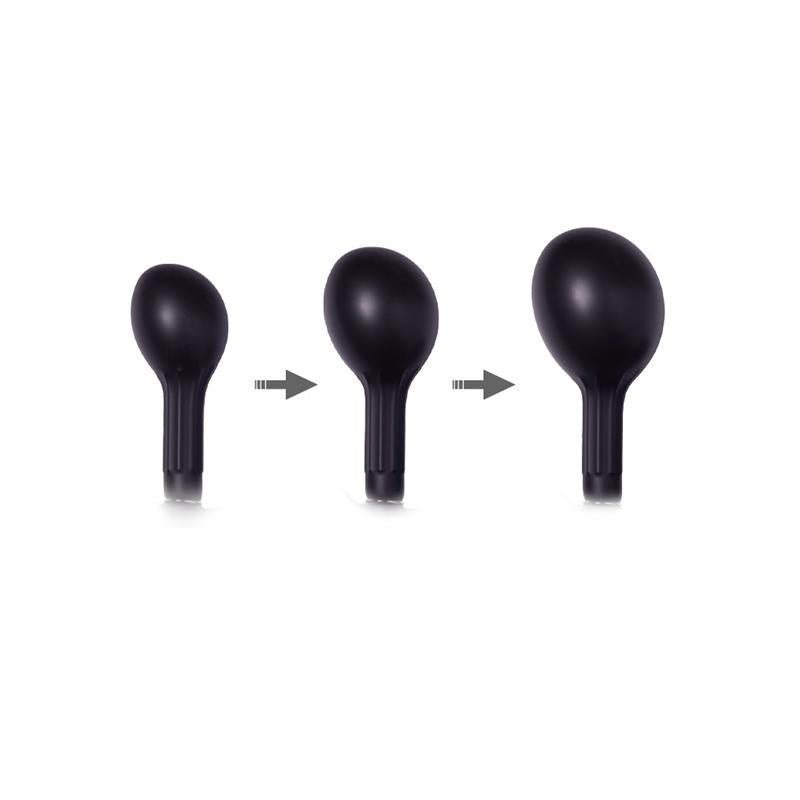 LATEX PLAY - INFLATABLE ANAL PLUG WITH PUMP BLACK