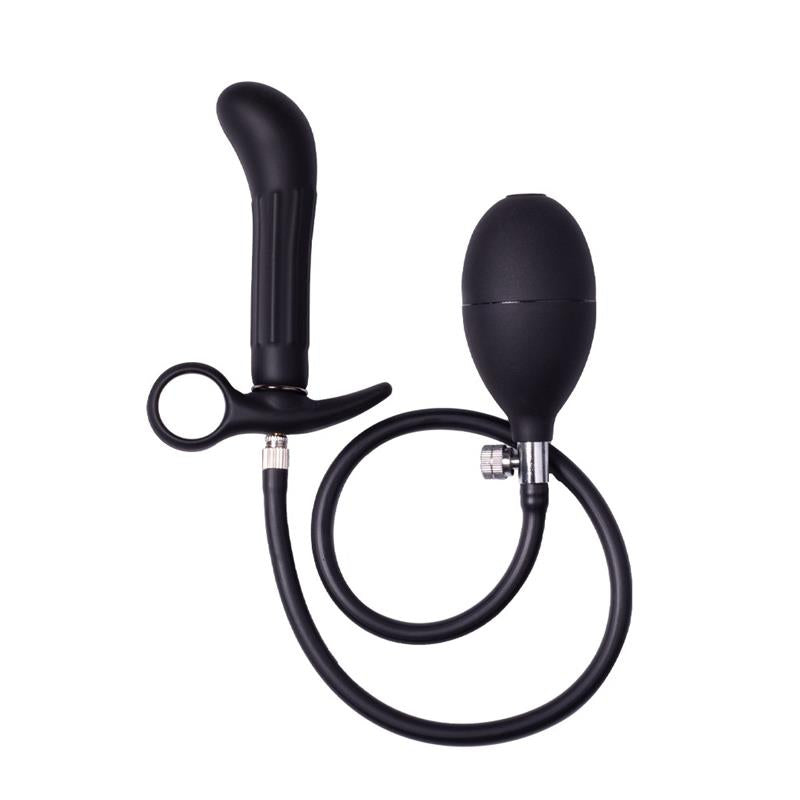 LATEX PLAY - TAPÓN ANAL INFLABLE CON BOMBA NEGRO