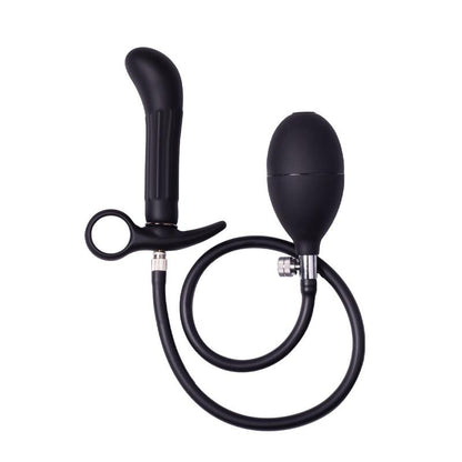 LATEX PLAY - TAPÓN ANAL INFLABLE CON BOMBA NEGRO