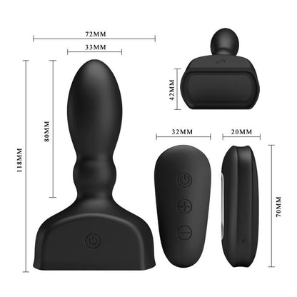 MR PLAY - BLACK INFLATABLE ANAL PLUG REMOTE CONTROL