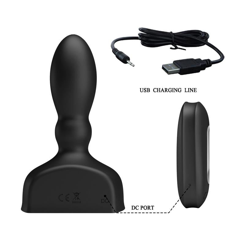 MR PLAY - BLACK INFLATABLE ANAL PLUG REMOTE CONTROL