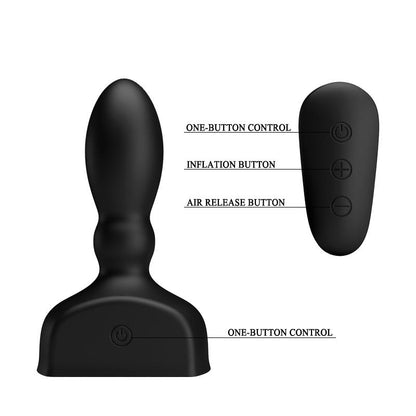 MR PLAY - BLACK INFLATABLE ANAL PLUG REMOTE CONTROL