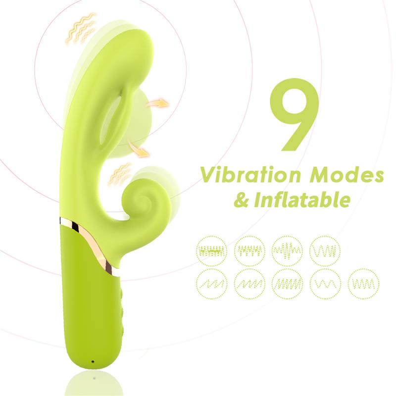 URBAN SKY - INFLATABLE RABBIT VIBRATOR GREEN