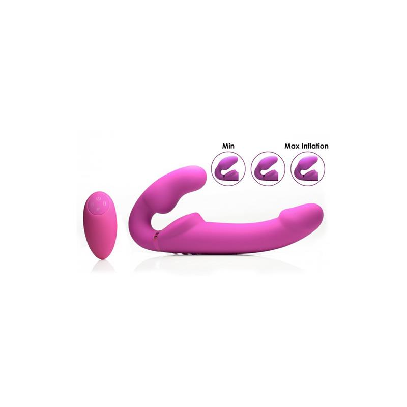 STRAP U - INFLATABLE STRAPLESS STRAP-ON INFLATABLE FUNCTION WITH REMOTE CONTROL PINK