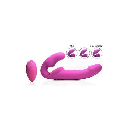STRAP U - INFLATABLE STRAPLESS STRAP-ON INFLATABLE FUNCTION WITH REMOTE CONTROL PINK