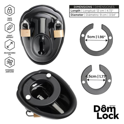 DOMLOCK - INMATE CHASTITY CAGE WITH SPACERS