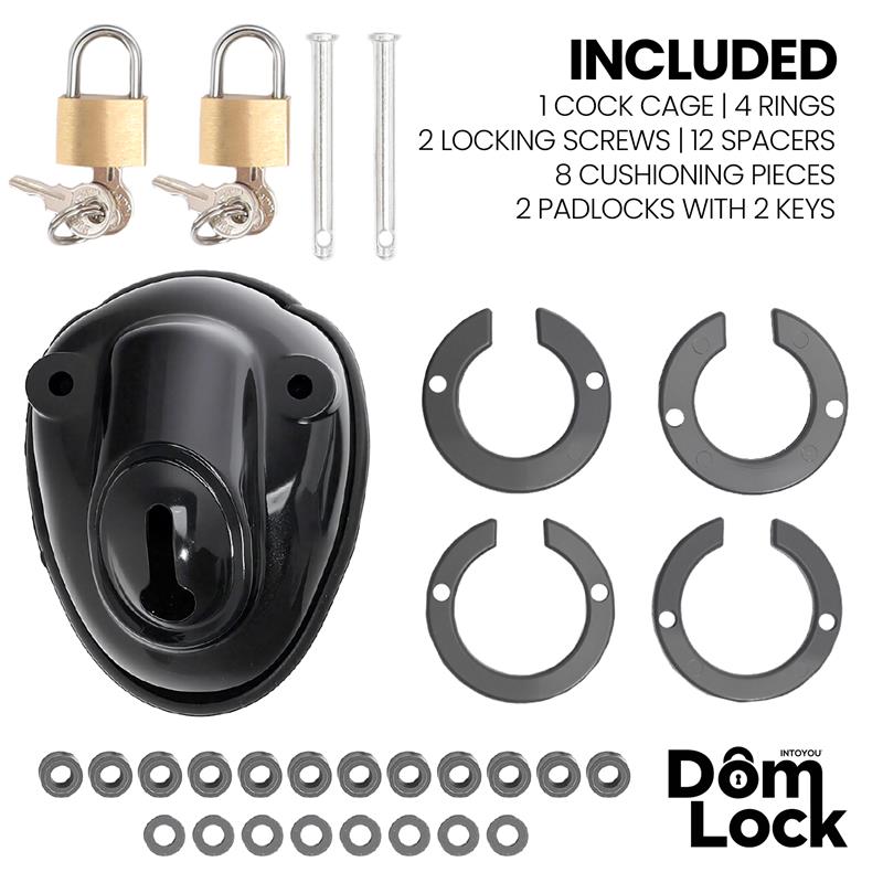 DOMLOCK - INMATE CHASTITY CAGE WITH SPACERS