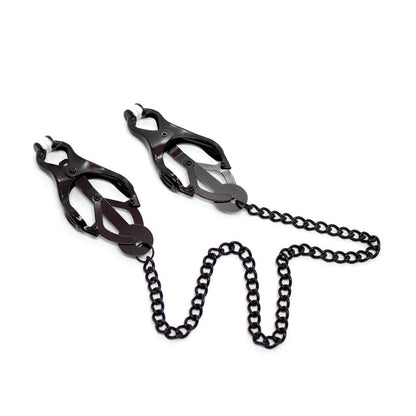 LATETOBED BDSM LINE - JAPANESE NIPPLE CLAMPS WITH CHAIN BLACK