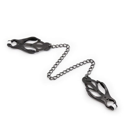 LATETOBED BDSM LINE - JAPANESE NIPPLE CLAMPS WITH CHAIN BLACK