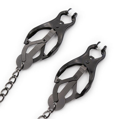 LATETOBED BDSM LINE - JAPANESE NIPPLE CLAMPS WITH CHAIN BLACK