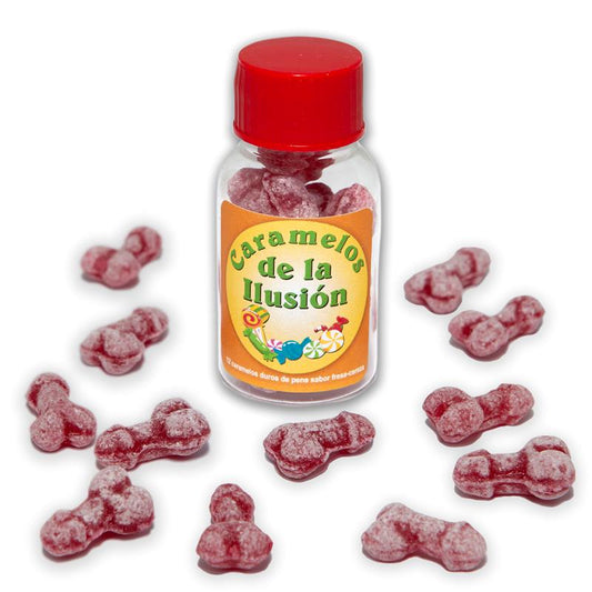 DIVERTY SEX - JAR OF 12 CANDIES PENIS SHAPE FRUIT FLAVOR.