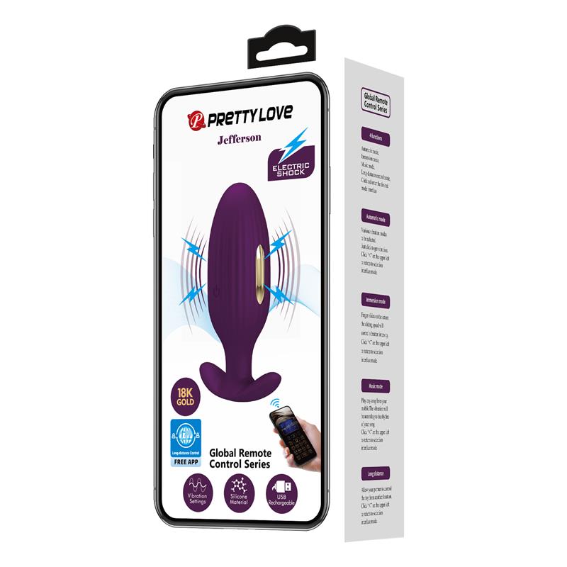 PRETTYLOVE - JEFFERSON ANAL PLUG WITH VIBRATION AND ELECTROSHOCK WITH APP