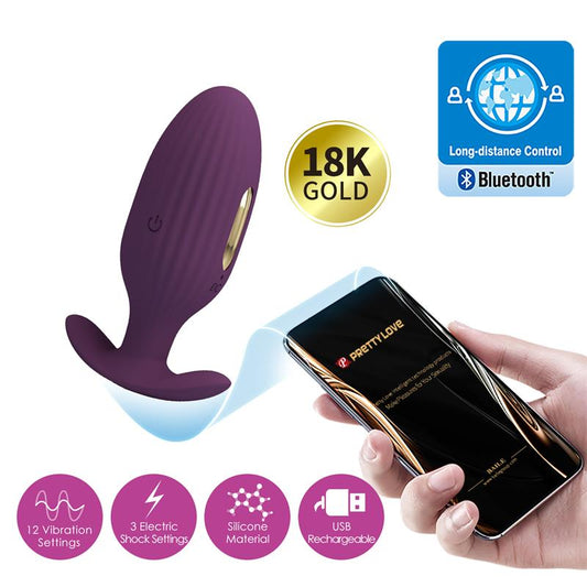 PRETTYLOVE - JEFFERSON ANAL PLUG WITH VIBRATION AND ELECTROSHOCK WITH APP