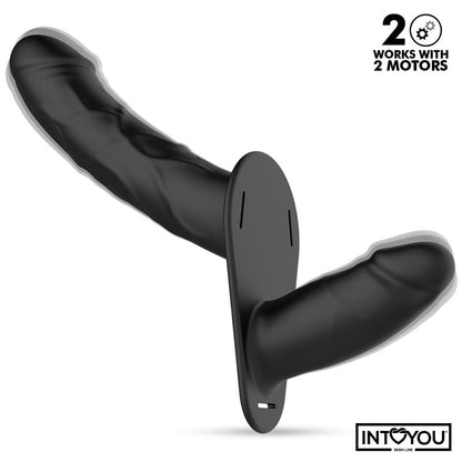 INTOYOU BDSM LINE - JORDAN STRAP-ON WITH DOUBLE VIBRATING DILDO AND REMOTE