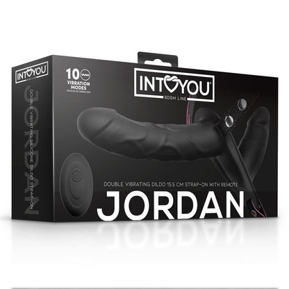 INTOYOU BDSM LINE - JORDAN STRAP-ON WITH DOUBLE VIBRATING DILDO AND REMOTE