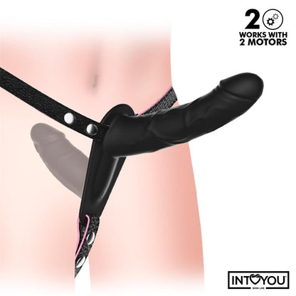 INTOYOU BDSM LINE - JORDAN STRAP-ON WITH DOUBLE VIBRATING DILDO AND REMOTE