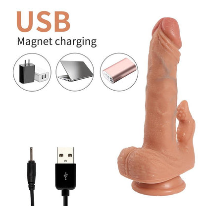 SHEQU - JULIAN DILDO WITH 20 MODES OF VIBRATION AND CLITORIS STIMULATOR