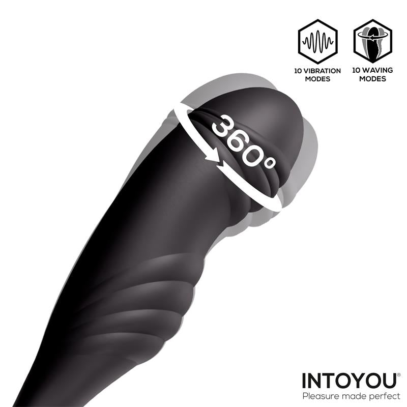 INTOYOU - VIBRADOR ANAL Y ANILLO PENEANO VIBRATORIO DE 360º CON MOVIMIENTO ONDULANTE