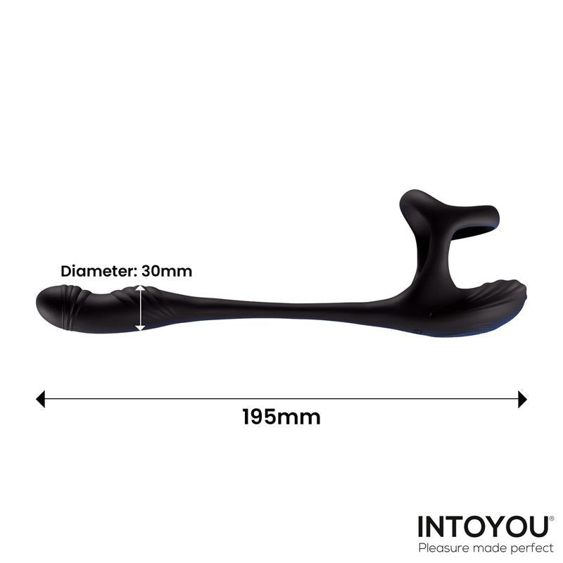 INTOYOU - VIBRADOR ANAL Y ANILLO PENEANO VIBRATORIO DE 360º CON MOVIMIENTO ONDULANTE