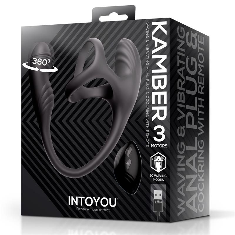 INTOYOU - VIBRADOR ANAL Y ANILLO PENEANO VIBRATORIO DE 360º CON MOVIMIENTO ONDULANTE