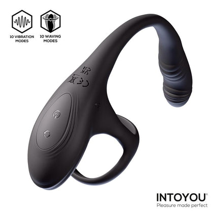 INTOYOU - VIBRADOR ANAL Y ANILLO PENEANO VIBRATORIO DE 360º CON MOVIMIENTO ONDULANTE