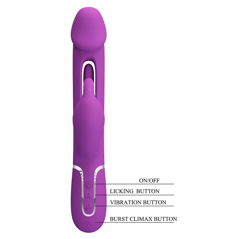 PRETTYLOVE - KAMPAS VIBRATOR WITH LICKING LILAC