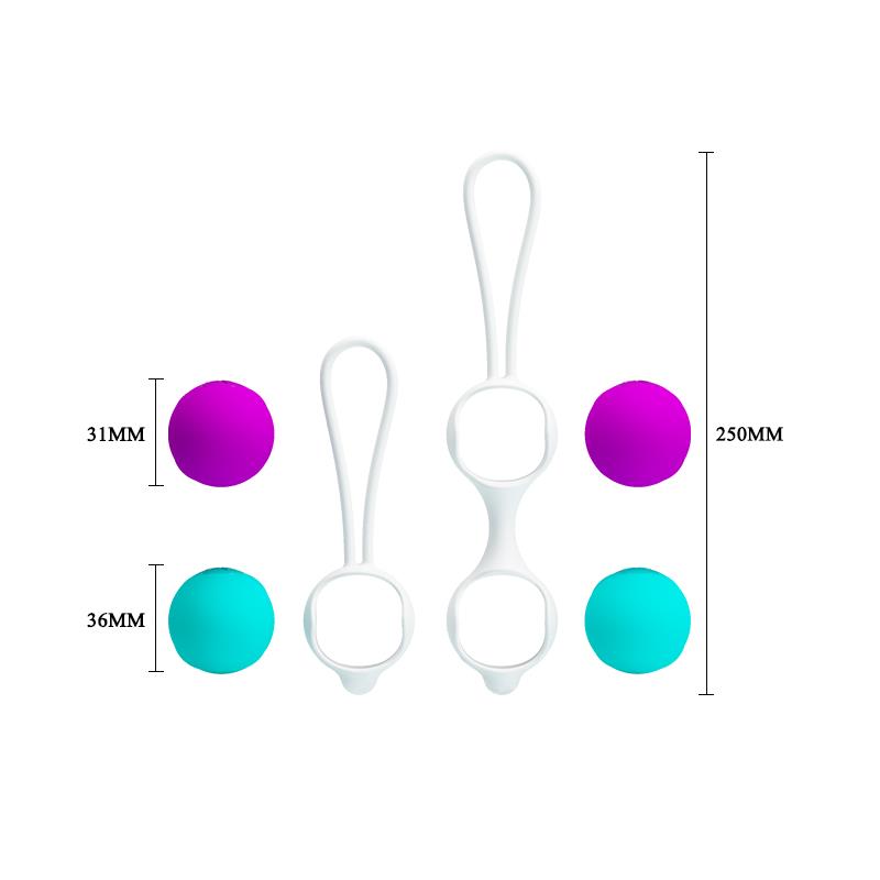 PRETTYLOVE - KEGEL BALLS ORGASMIC BALLS PINK AND BLUE