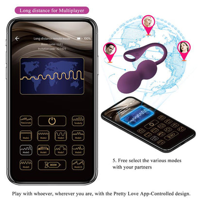 PRETTYLOVE - KEGEL BALLS WITH VIBRATION AND APP