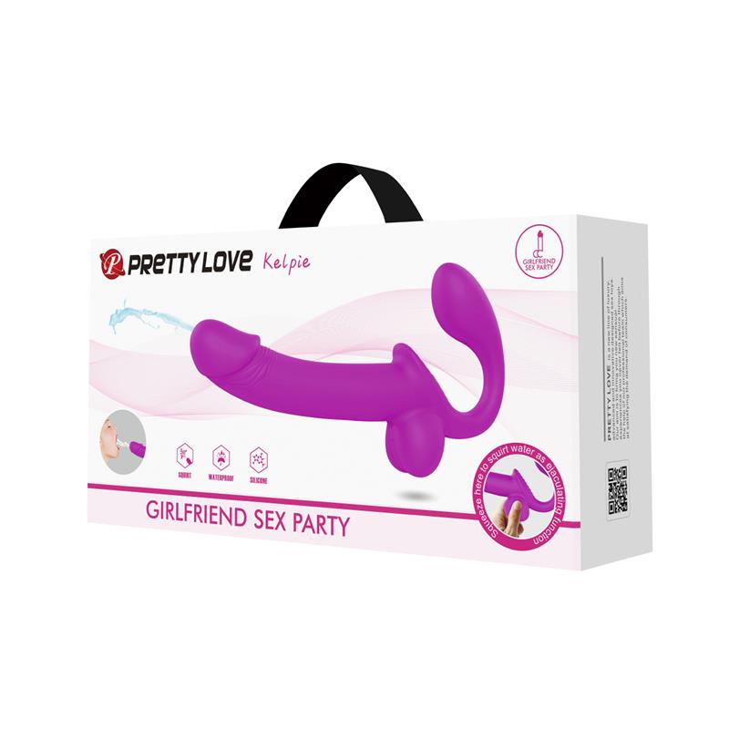 PRETTYLOVE - KELPIE STRAPLESS STRAP-ON WITH SQUIRT FUNCTION