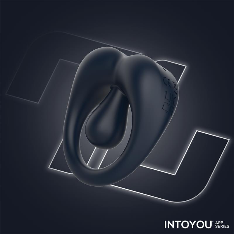 INTOYOU APP SERIES - KENNY PENIS RING WITH CLITORIS STIMULATOR AND APP NIGHT BLUE