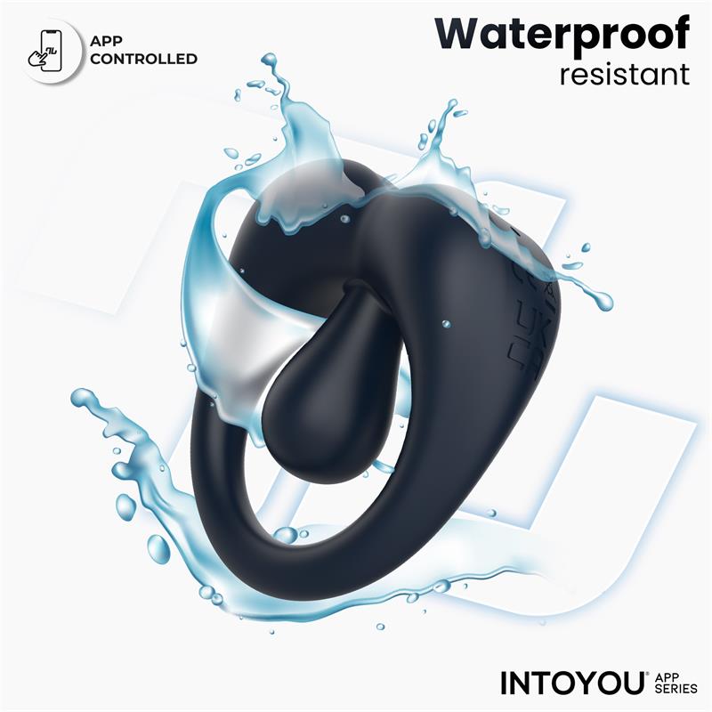 INTOYOU APP SERIES - KENNY PENIS RING WITH CLITORIS STIMULATOR AND APP NIGHT BLUE