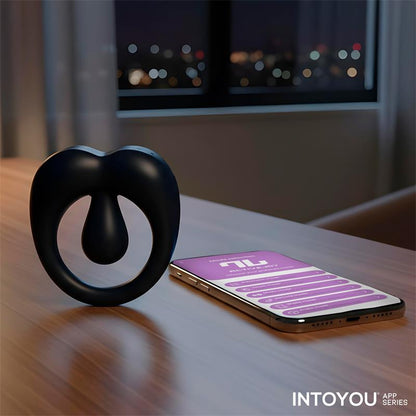 INTOYOU APP SERIES - KENNY PENIS RING WITH CLITORIS STIMULATOR AND APP NIGHT BLUE
