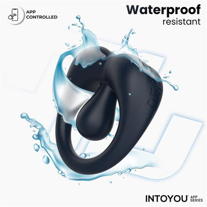 INTOYOU APP SERIES - KENNY PENIS RING WITH CLITORIS STIMULATOR AND APP NIGHT BLUE