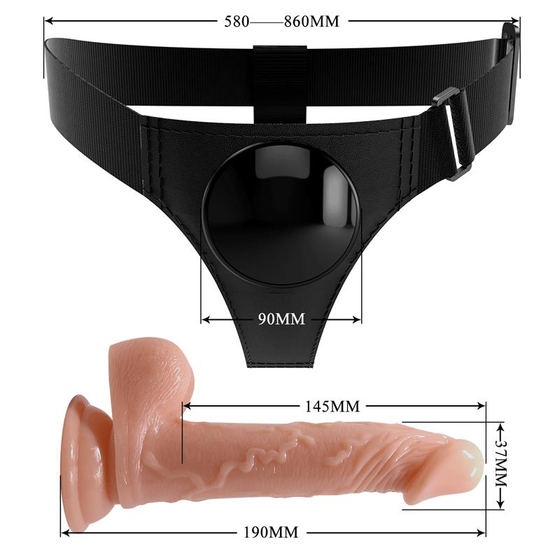 PRETTYLOVE - KEVIA HARNESS WITH DILDO 7,2