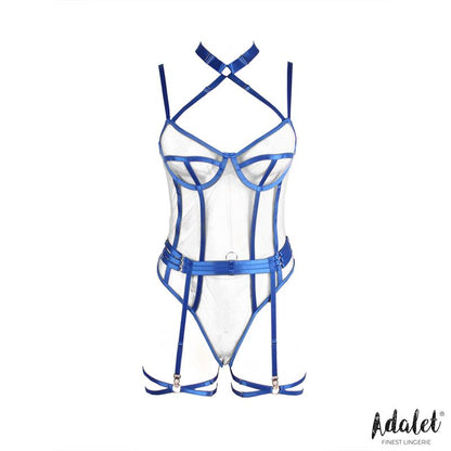 ADALET LINGERIE - KILLYE MESH TEDDY WITH STRASPS AND LEG RINGS