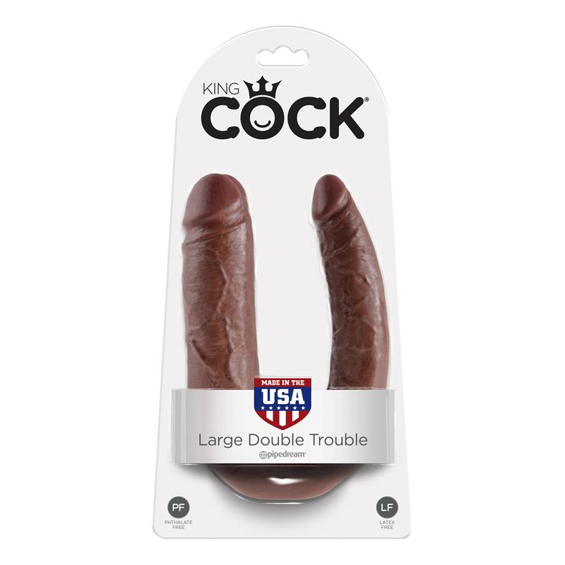 KING COCK - KING COCK DOUBLE PENETRATOR COCK LARGE - BROWN