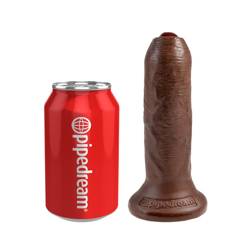 KING COCK - KING COCK REALISIC DILDO WITH MOVABLE FORESKIN BROWN 6