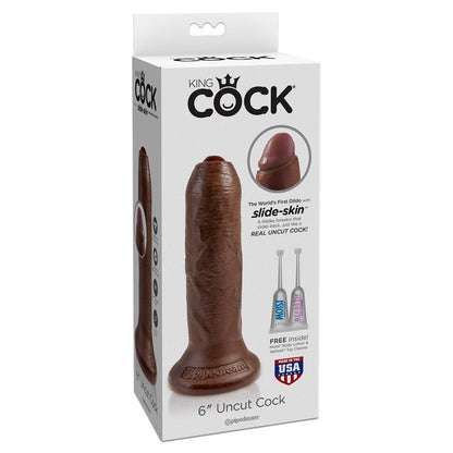 KING COCK - KING COCK REALISIC DILDO WITH MOVABLE FORESKIN BROWN 6