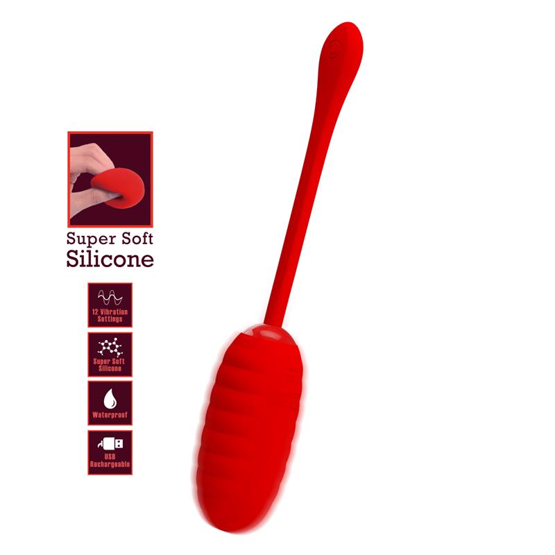 PRETTYLOVE - KIRK VIBRATING EGG RED