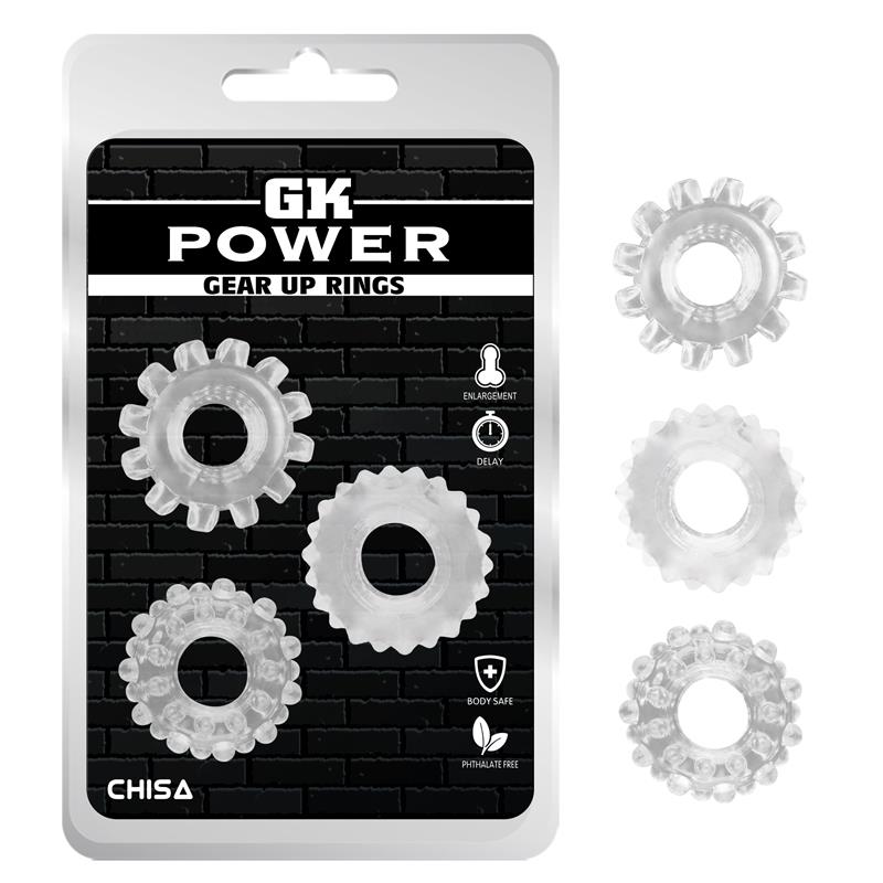 CHISA - KIT 3 COCK RING GEAR UP CLEAR