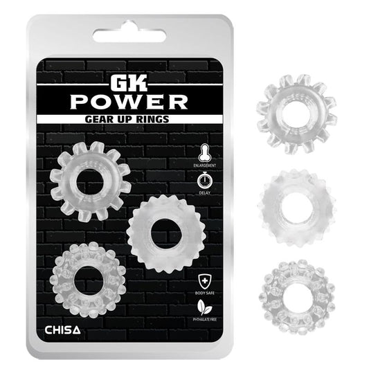 CHISA - KIT 3 COCK RING GEAR UP CLEAR
