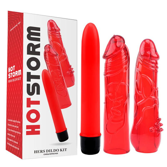CHISA - KIT DILDO AND VIBE HERS DILDO KIT RED