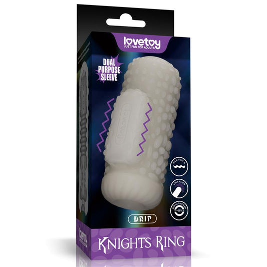 LOVETOY - KNIGHTS RING VIBRATING DUAL PURPOSE SLEEVE DRIP