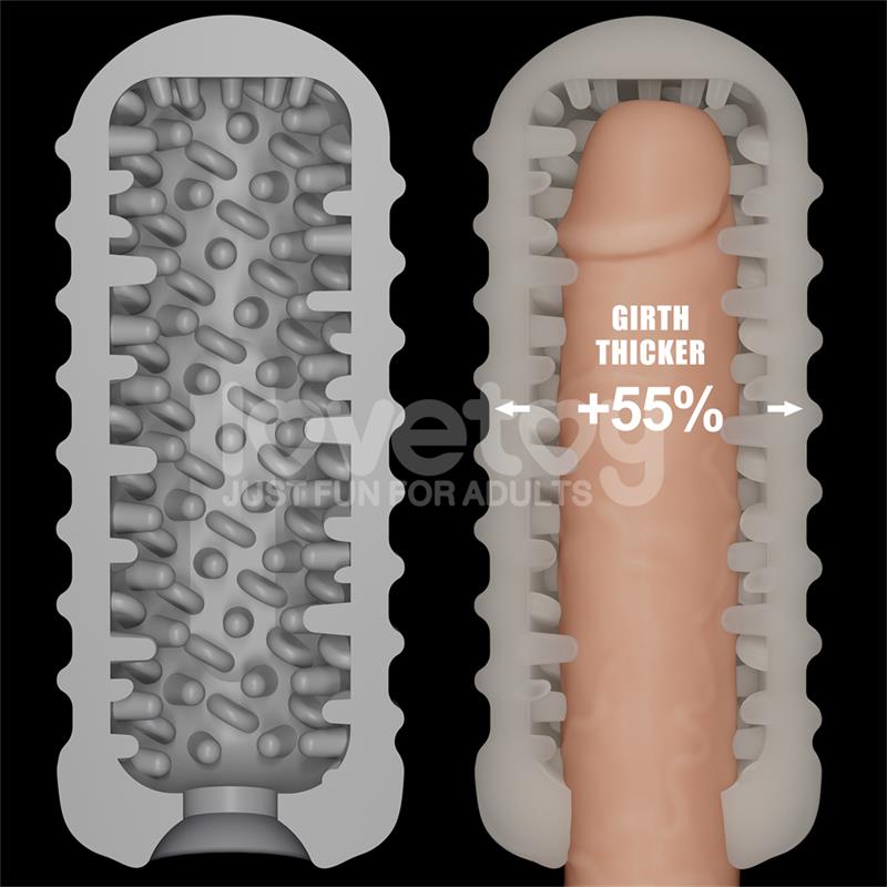 LOVETOY - KNIGHTS RING VIBRATING DUAL PURPOSE SLEEVE WAVY