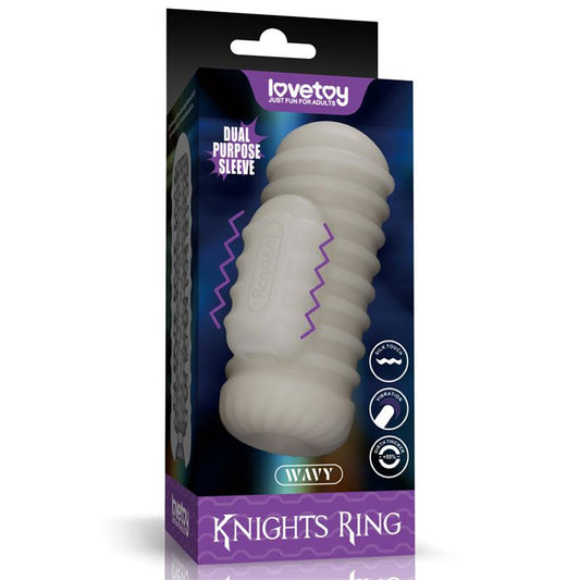LOVETOY - KNIGHTS RING VIBRATING DUAL PURPOSE SLEEVE WAVY